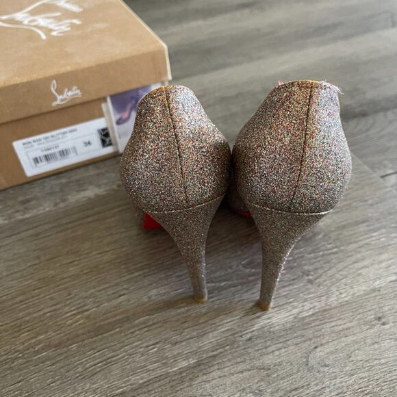 CHRISTIAN LOUBOUTIN Multicolor Glitter Mini Ron Ron 100 Size 36 - Picture 7 of 13